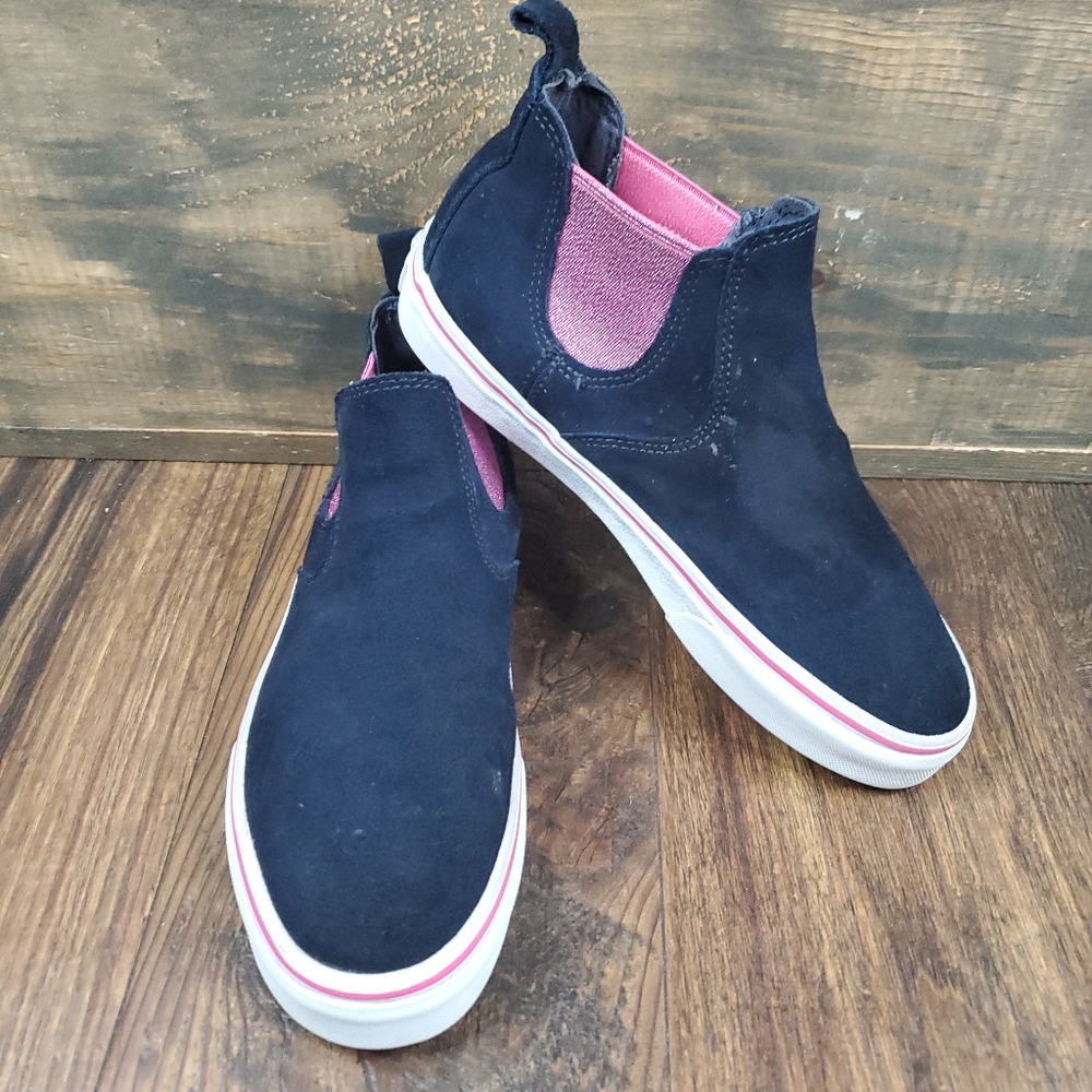 Vans Scotchgard Mid DX Navy Slip On Shoe Youth Girls Size 5 Womens Sz 7